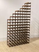 A large wine rack by Farrow and Jackson makers, London, with manufacturers badge H150cm, W81cm,