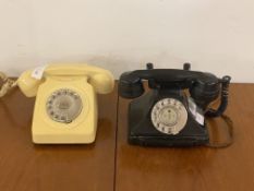 An early 20th century bakerlight cased G.P.O. telephone, together with another bakerlight telephone