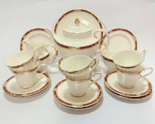 A Royal Doulton china Chandon pattern part tea service of sixteen pieces including six side plates,