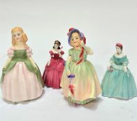 A Royal Doulton china figure Babie HN1679, and a Royal Doulton figure, Penny HN2238, and a Coalport