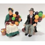 A Royal Doulton china figure, The Old Balloon Seller HN1315, and a Royal Doulton The Balloon Man