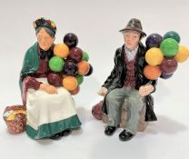 A Royal Doulton china figure, The Old Balloon Seller HN1315, and a Royal Doulton The Balloon Man