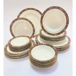 A Wedgwood Chippendale pattern china part dinner set of forty two pieces including eight dinner