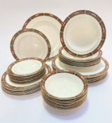 A Wedgwood Chippendale pattern china part dinner set of forty two pieces including eight dinner