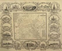 A plan of Edinburgh drawn and engraved by W H Lasarres, print, ebonised gilt glazed frame, published