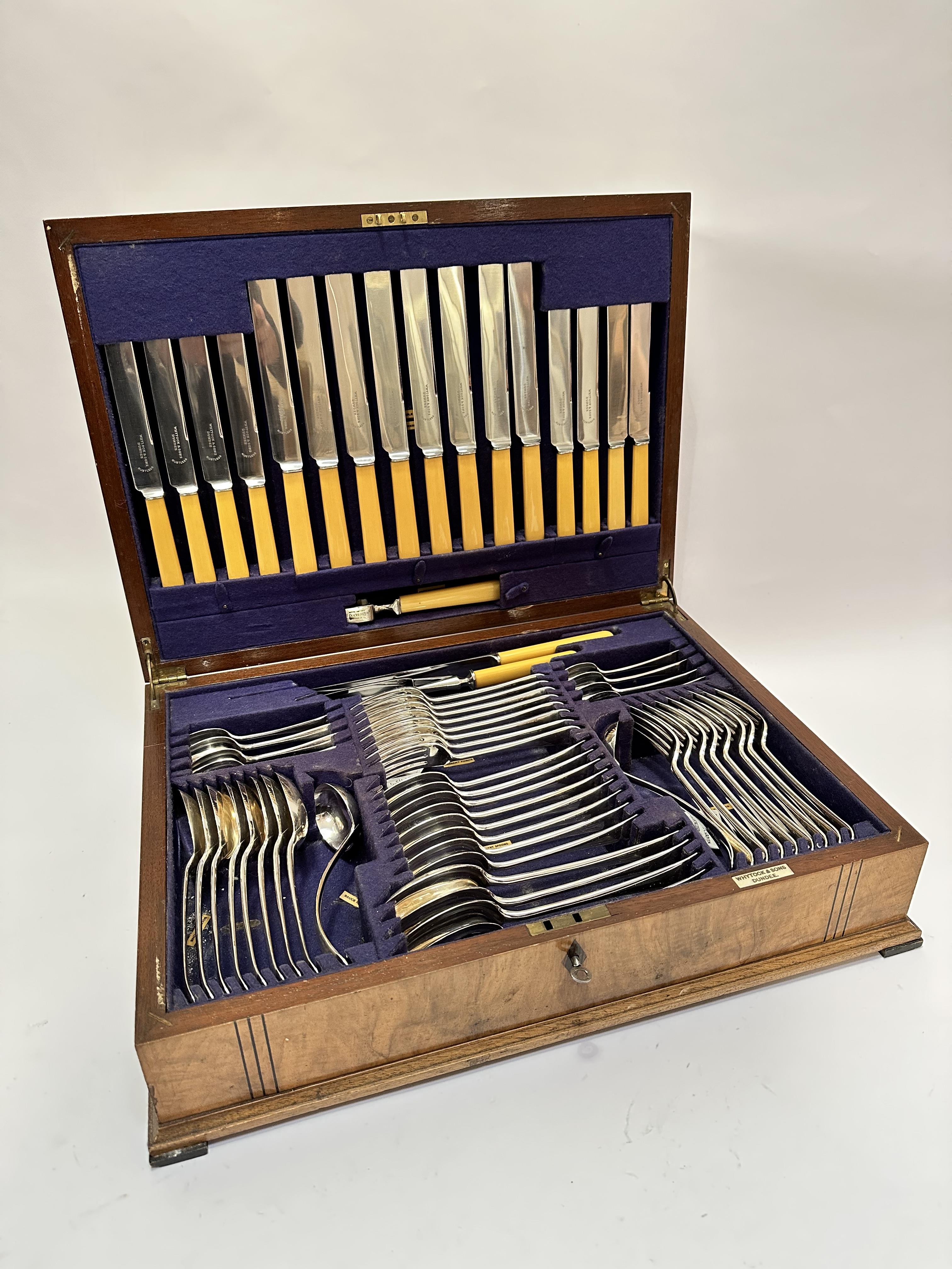 A 1930s Epns JW & Co canteen for eight place settings, including table forks, table spoons,