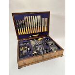 A 1930s Epns JW & Co canteen for eight place settings, including table forks, table spoons,