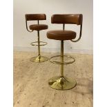 A pair of Contemporary bar stools, by Johanson design of Sweden, the leather seat