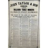 An original stationers hall bill for John Taylor & Son Edinburgh Ltd, Tablemakers, 110 Princes