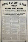 An original stationers hall bill for John Taylor & Son Edinburgh Ltd, Tablemakers, 110 Princes