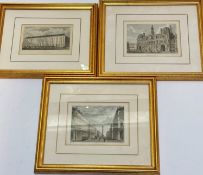 A collection of nine French book plates showing landmarks including Rue Castiglione, Entrance to L'