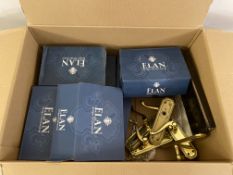 Ten pairs of modern cast brass latch hinge door handles