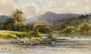 Albert Procter, (British 1864-1909) Highland Scene with River, watercolour, signed bottom left,
