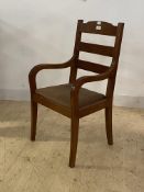 A stained walnut carver chair H98cm