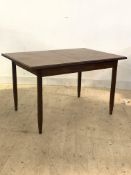 A mid century teak extending dining table H73cm, 122cm x 84cm