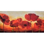 Unknown Artist, Poppies at Sunset, giclee print, unsigned, (70cm x 138cm)