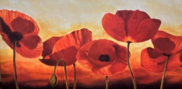 Unknown Artist, Poppies at Sunset, giclee print, unsigned, (70cm x 138cm)