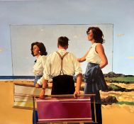 After Jack Vettriano, Young Hearts, giclee print on painted canvas, unframed, (79cm x 90cm)