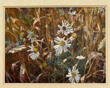Eric Huntley RSW, Cornfield Daisy's, acrylic on board, signed bottom left and dated '93, ex