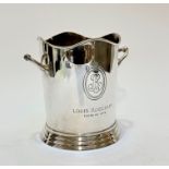 A Louis Roederer Epns two handled champagne ice bucket with scalloped top and twin handle to