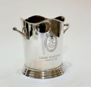 A Louis Roederer Epns two handled champagne ice bucket with scalloped top and twin handle to