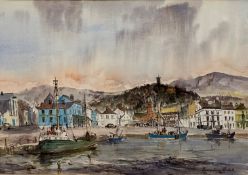 Cramons Ana Michele Tramontana, Evening Light Over Ramsey Harbour, watercolour, signed bottom right,