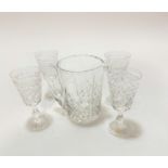 A set of four (matching to previous lot) crystal slice cut port glasses with laurel reef slice cut