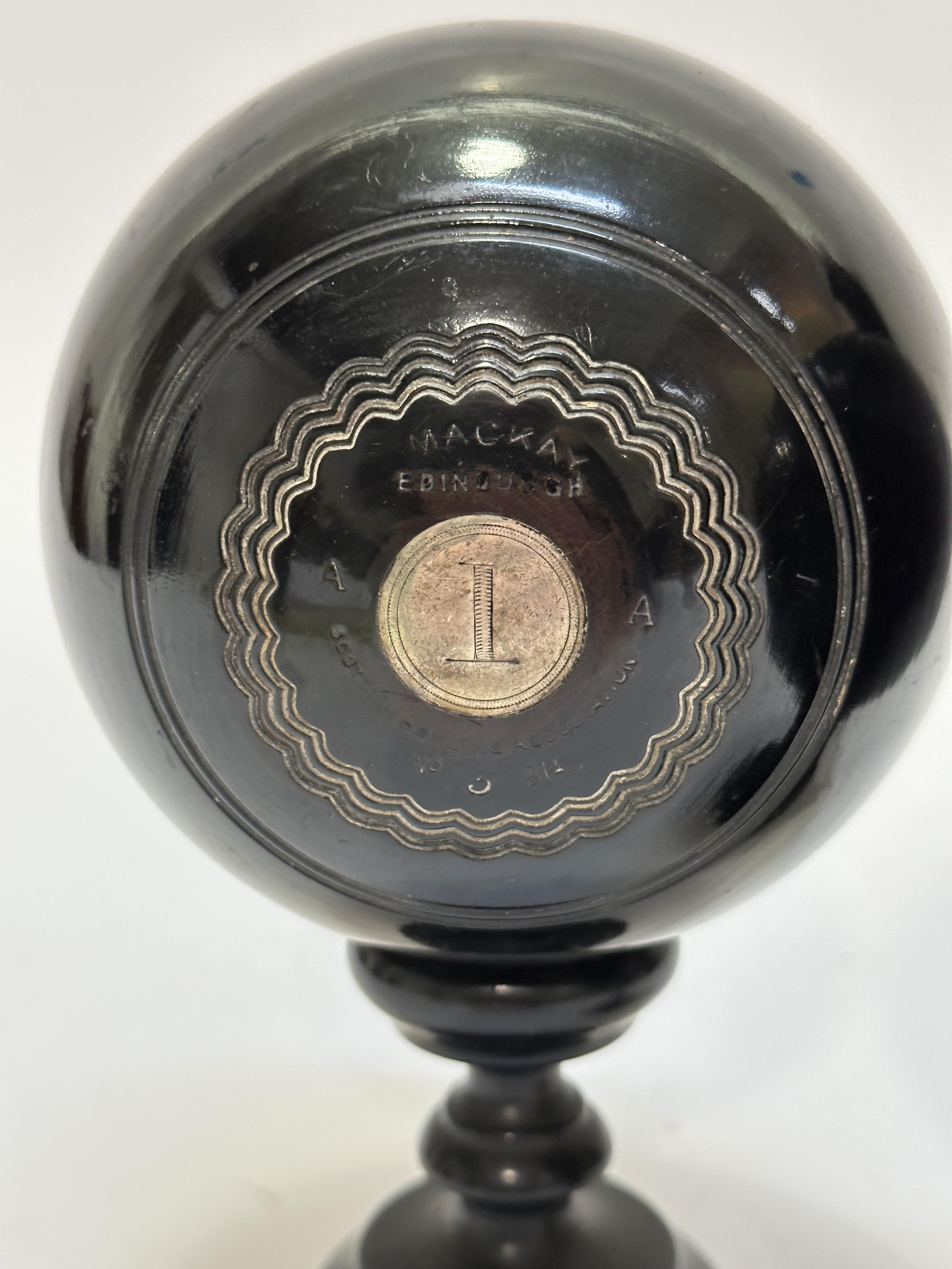 A pair of ebony silver mounted bowls by Mackay of Edinburgh, Scottish Bowling Association - Image 5 of 5