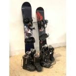 The white collection, a laminated snow board (L144cm) along with another snowboard (L133cm) and a