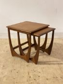 G-Plan, A mid century nest of two tables from the Fresco range, H51cm, 50cm x 50cm