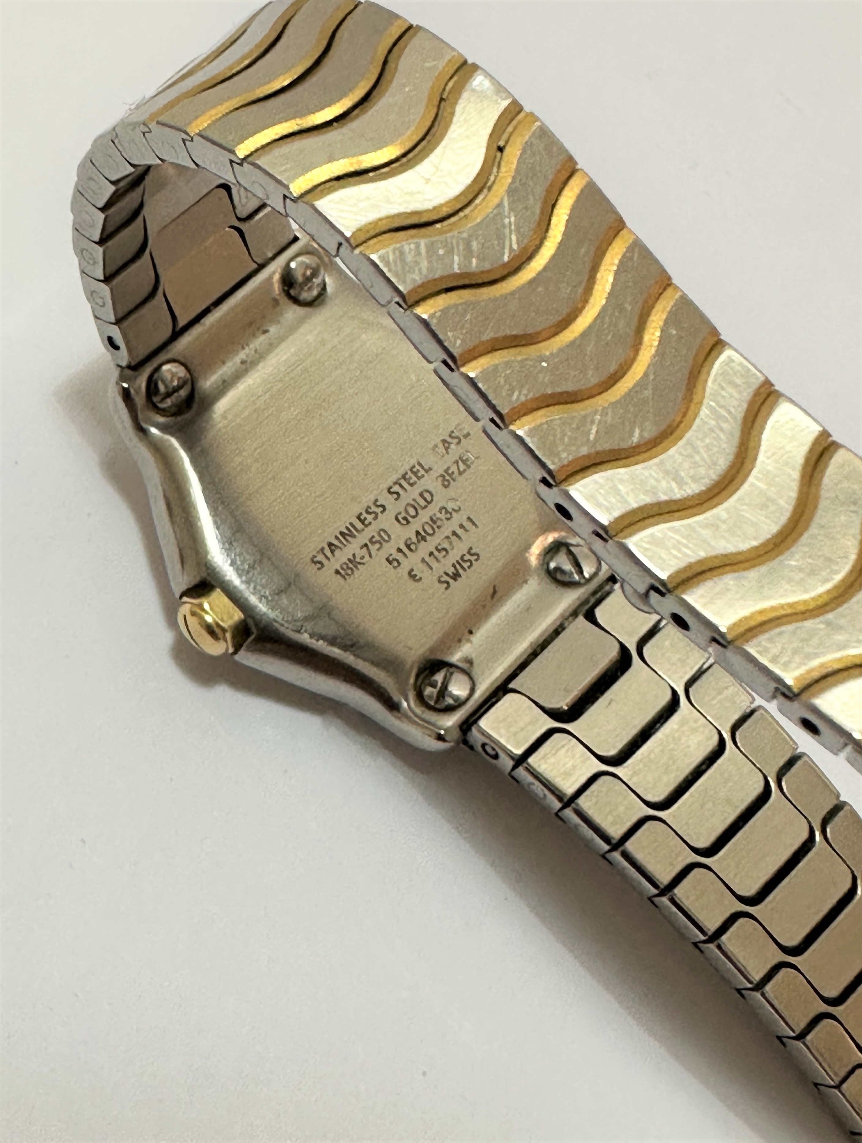 A lady's Swiss Ebel wristwatch Quartz Wave the champagne dial with Roman numerals and 18ct gold - Image 2 of 3
