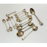 A set of ten Eastern silver crested coffee spoons, a sterling silver commemorative Kingston Canada