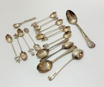 A set of ten Eastern silver crested coffee spoons, a sterling silver commemorative Kingston Canada
