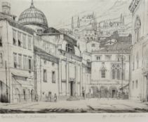 Frank E Dodman, Sponza Palace, Dubrovnik, drypoint, 6/10, glazed frame (18.5cm x 23cm)
