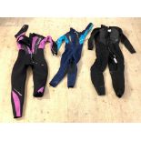 An O'niell Uk size 14 wetsuit, a Typhoon wetsuit and a childs wetsuit (3)