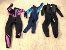 An O'niell Uk size 14 wetsuit, a Typhoon wetsuit and a childs wetsuit (3)