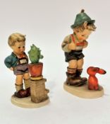 A Hummel figure Confidentially of boy with pottery cactus style head and The Sensitive Hunter, of