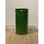 A Green glazed ceramic stick stand of compressed cylindrical form, H65cm, W35cm D30cm