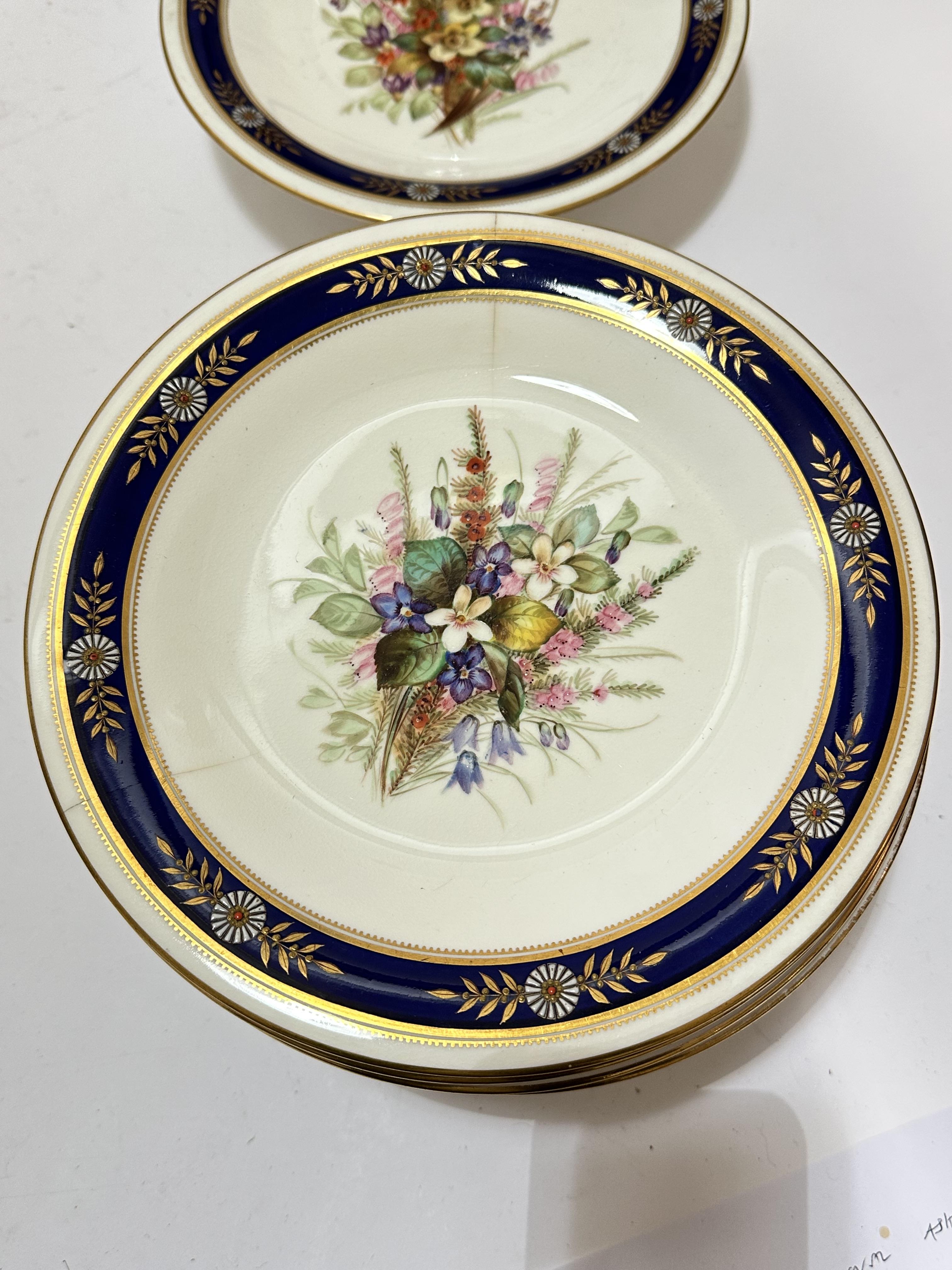 An Edwardian Royal Worcester nineteen piece dessert service including three stands, (5cm x 23cm) and - Image 13 of 29