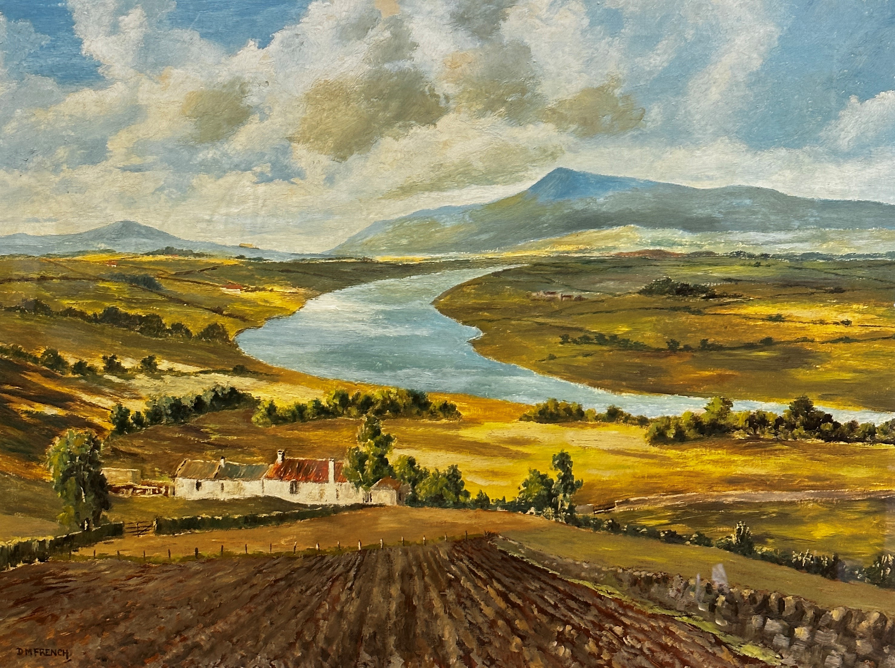 D M French, A View of the Tay, acrylic on board, signed lower left, (59cm x 76cm)