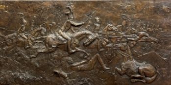 Charge of the Light Brigade, relief moulded fibreglass panel, (65cm x 135cm)