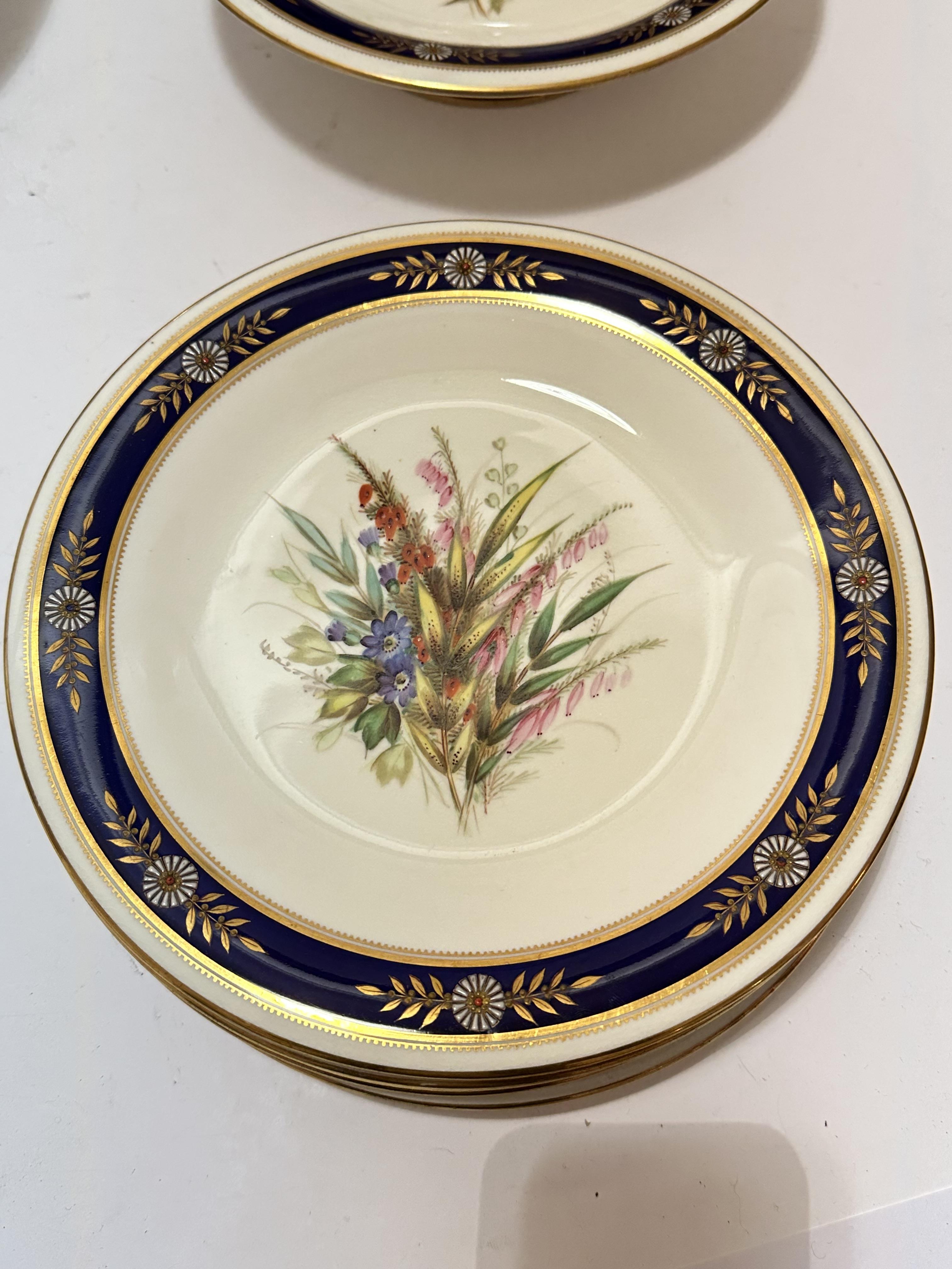An Edwardian Royal Worcester nineteen piece dessert service including three stands, (5cm x 23cm) and - Image 6 of 29