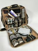 A Concept travelling picnic set in unused condition, complete with stainless steel flask, cups and