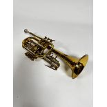 A Besson Concorde trumpet complete with mouthpiece and mother of pearl tops, slight dent to top