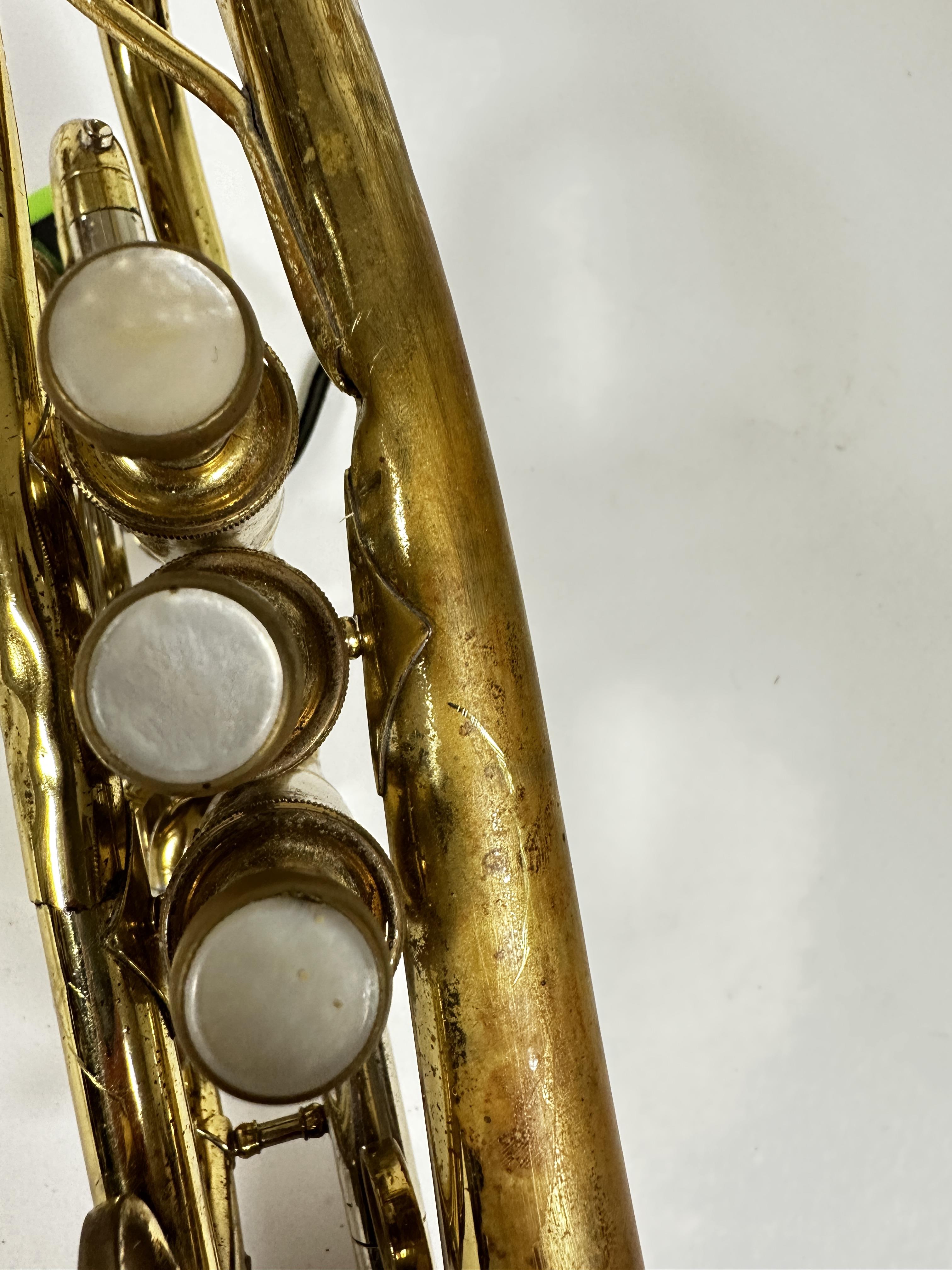 A Besson Concorde trumpet complete with mouthpiece and mother of pearl tops, slight dent to top - Image 3 of 3