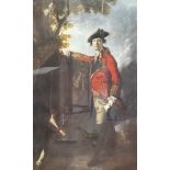 After Sir Joshua Reynolds, Portrait of an Officer, print in 19thc gilt composition frame, (print