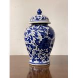 A Chinese style blue and white ceramic baluster vase and cover H46cm