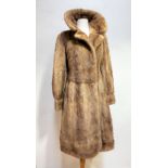 An Alexander Wilkie of Edinburgh lady's full length 1950/60s ranch mink coat with upper panel and