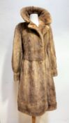 An Alexander Wilkie of Edinburgh lady's full length 1950/60s ranch mink coat with upper panel and