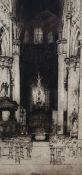 Sir David Young Cameron RA, (Scottish 1865 - 1945) Notre Dame Diart, drypoint, signed in pencil